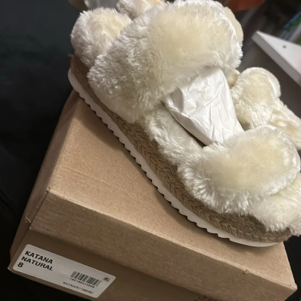 Steve Madden Fur Wedge Sandal